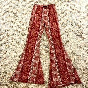 Forever 21 Wide Leg Rust Orange Paisley Pant